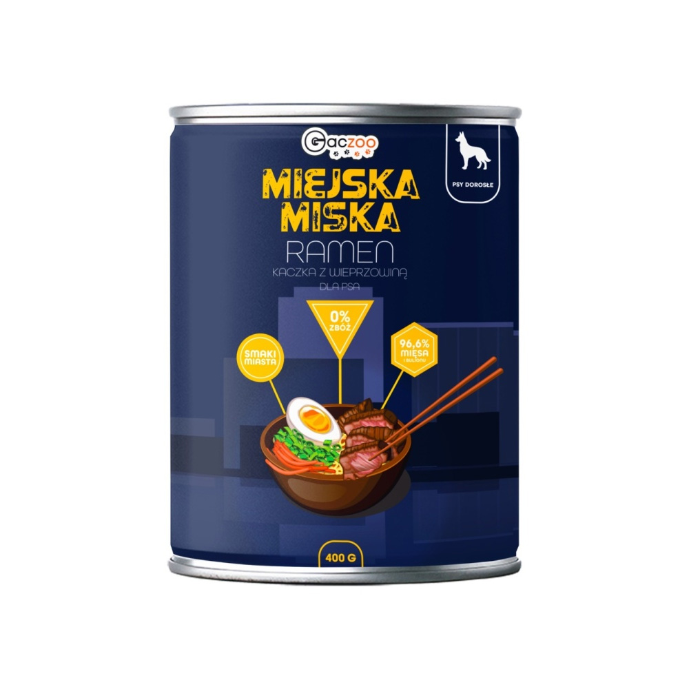 Gaczoo Miejska Miska karma mokra dla psa Ramen Style 400g